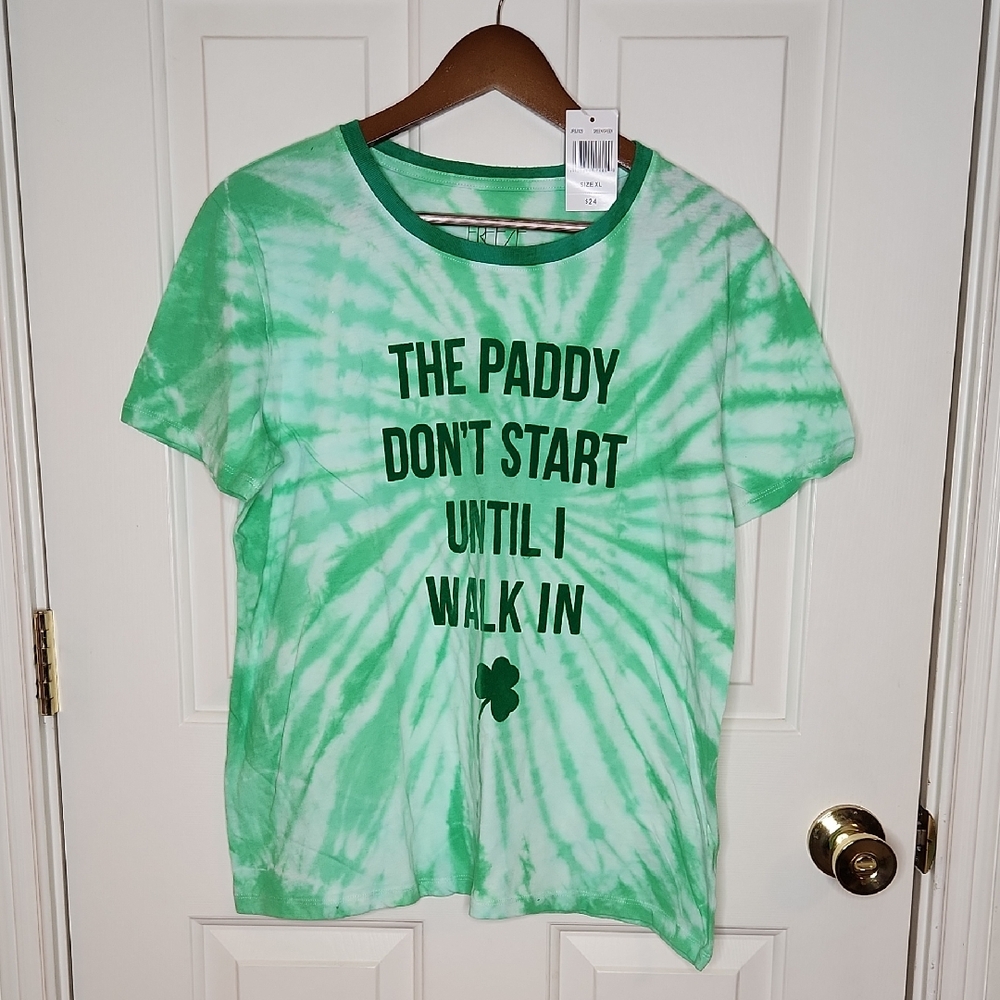 Freeze Tie Dye St Patrick's Day Short Sleeve Tee Shirt Size XL NWT